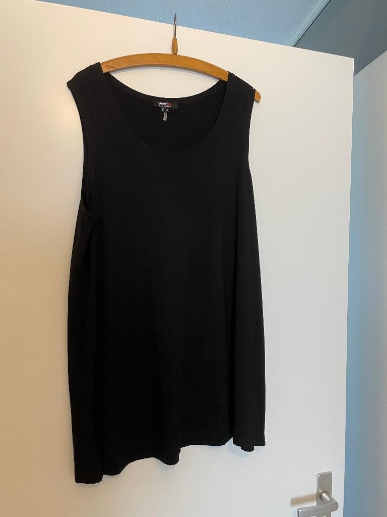 Dames zwarte top Yesta maat 2 94% viscose X-two, X-Two, Zwart, Gedragen, Shirt of Top