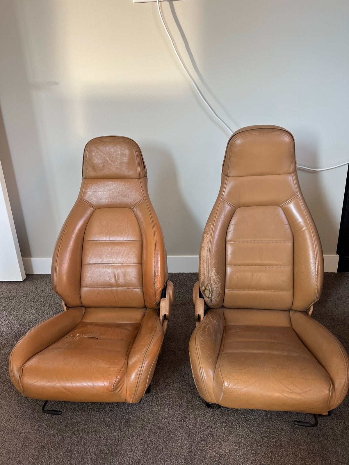 MX5 NA lederen stoelen camel - Gebruikt, Ophalen of Verzenden, Gebruikt, Mazda