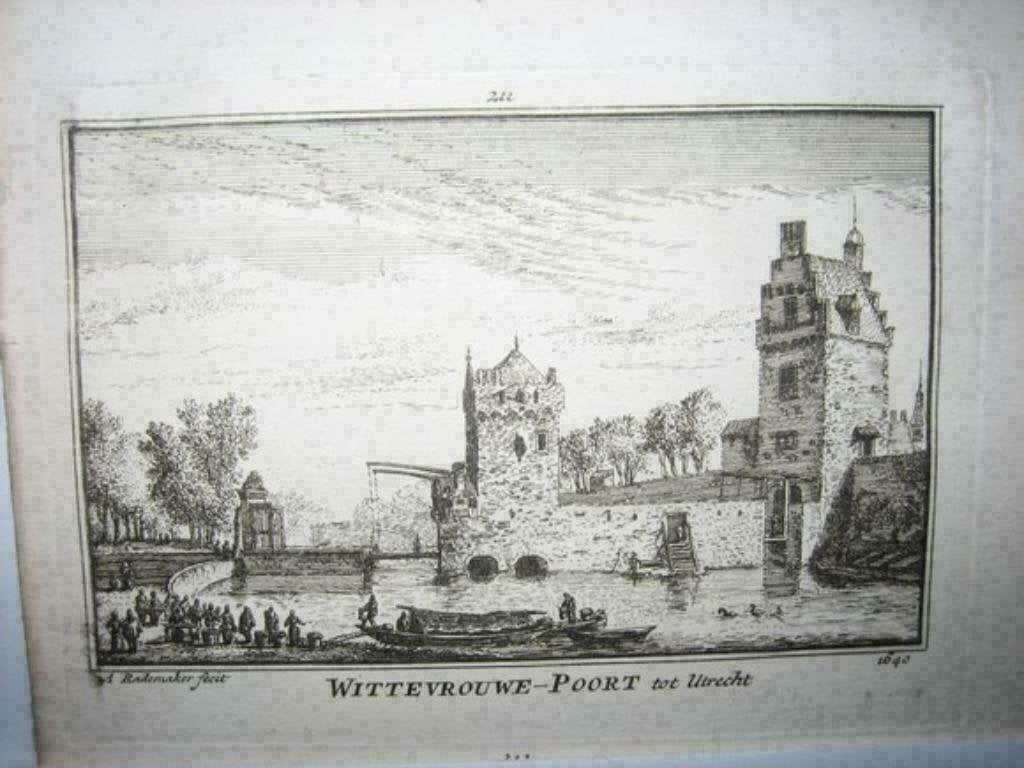 211 / Utrecht de Wittevrouwenpoort  Kopergravure 18e Eeuw, Ophalen of Verzenden