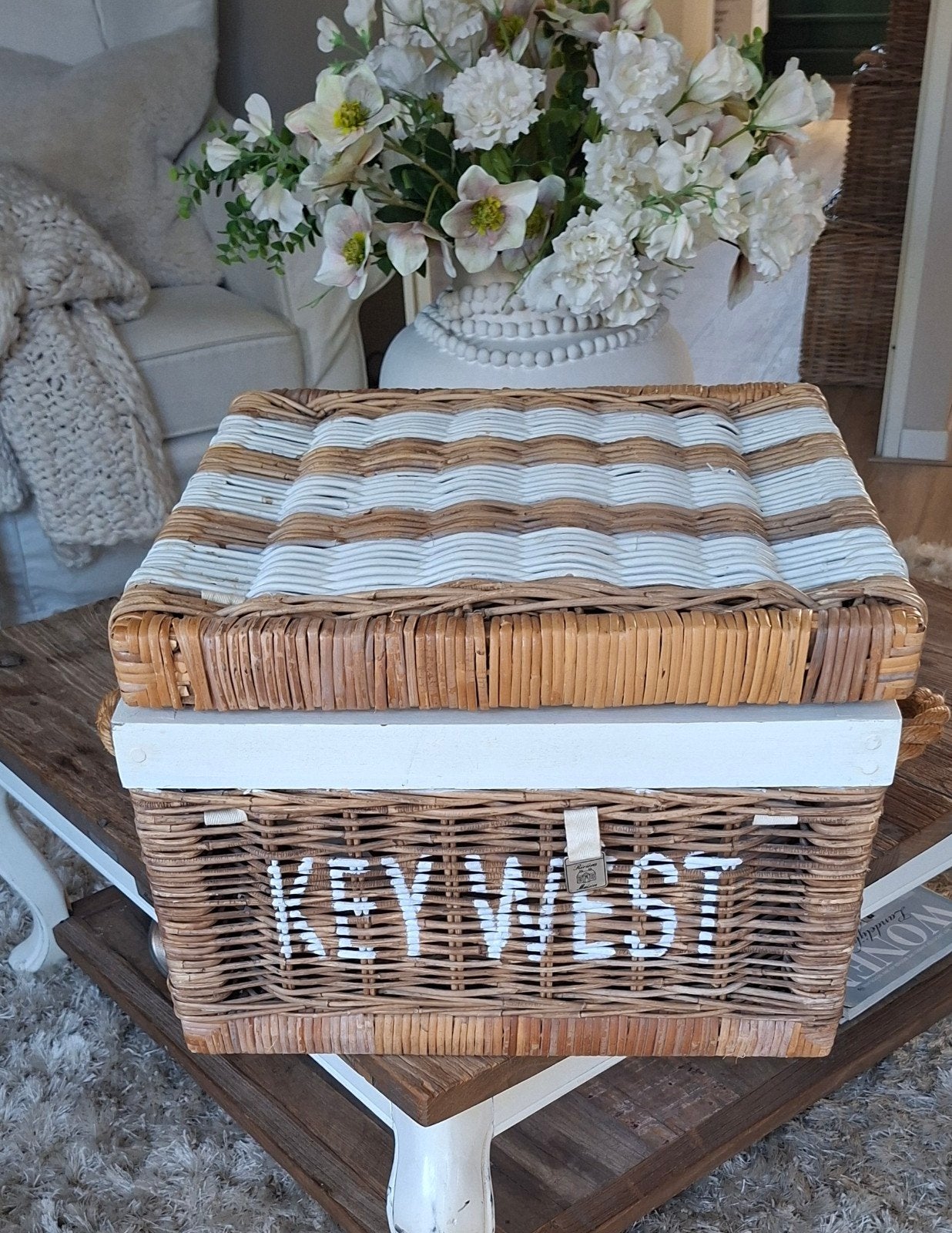 Rivièra Maison opbergmand 'Key West' - Zo goed als nieuw, 50 tot 100 cm, Ophalen of Verzenden, Zo goed als nieuw, 5 – 50