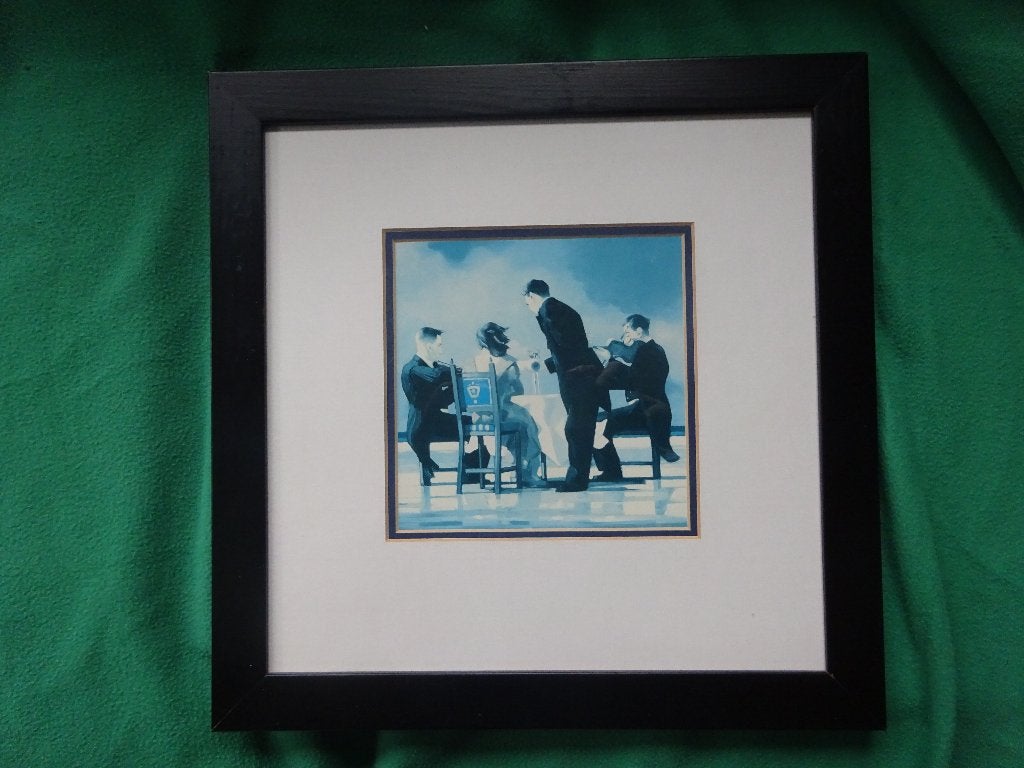 Kleurenprint Jack Vettriano Elegie voor overleden Admiraal, Passe-partout, Figuren, Ophalen of Verzenden, Print