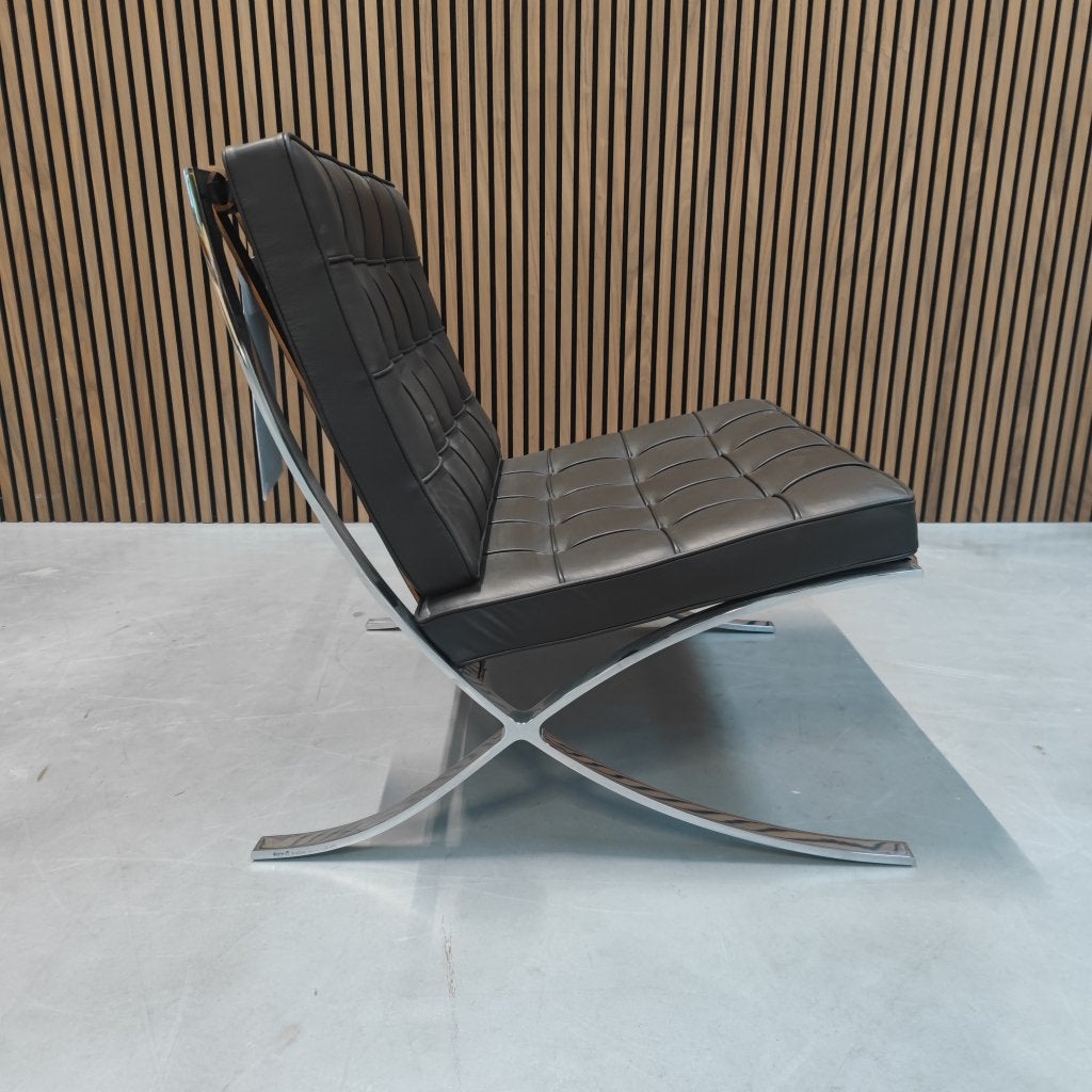 Knoll Barcelona chair - Volo zwart leder, Antiek en Kunst, Ophalen of Verzenden