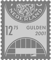 Zilveren postzegel van fl. 12,95 van 2001 in postzegelmapje., Postzegels en Munten, Postzegels | Nederland, Ophalen of Verzenden