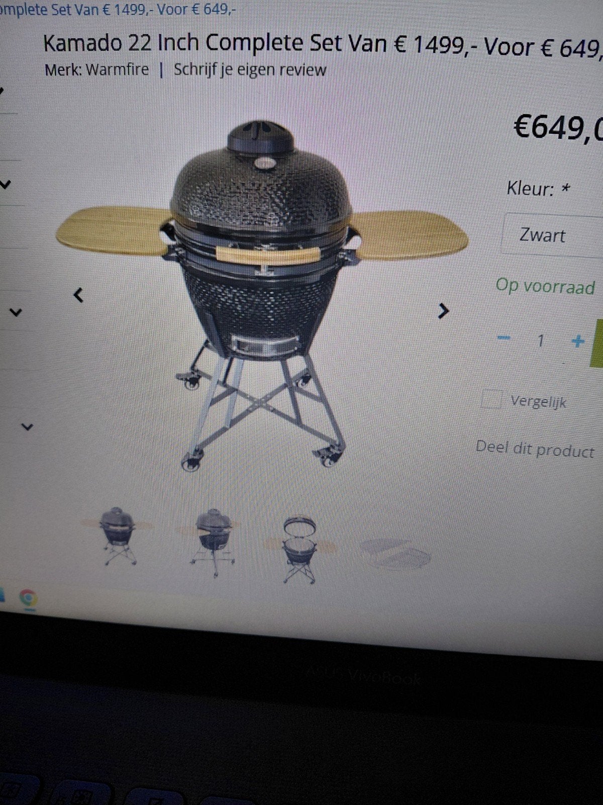 Warmfire Kamado 22 inch Complete Set - Nieuw in doos, Tuin en Terras, Ophalen, Nieuw, Warmfire