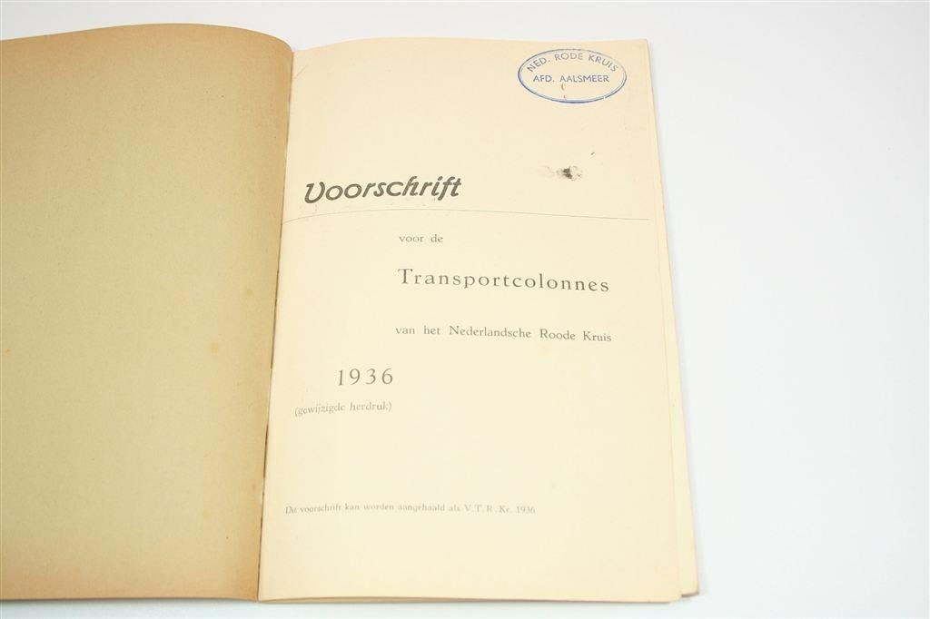 Voorschrift Transportcolonnes — Rode Kruis [1936] Zeldzaam, Verzenden, Gelezen
