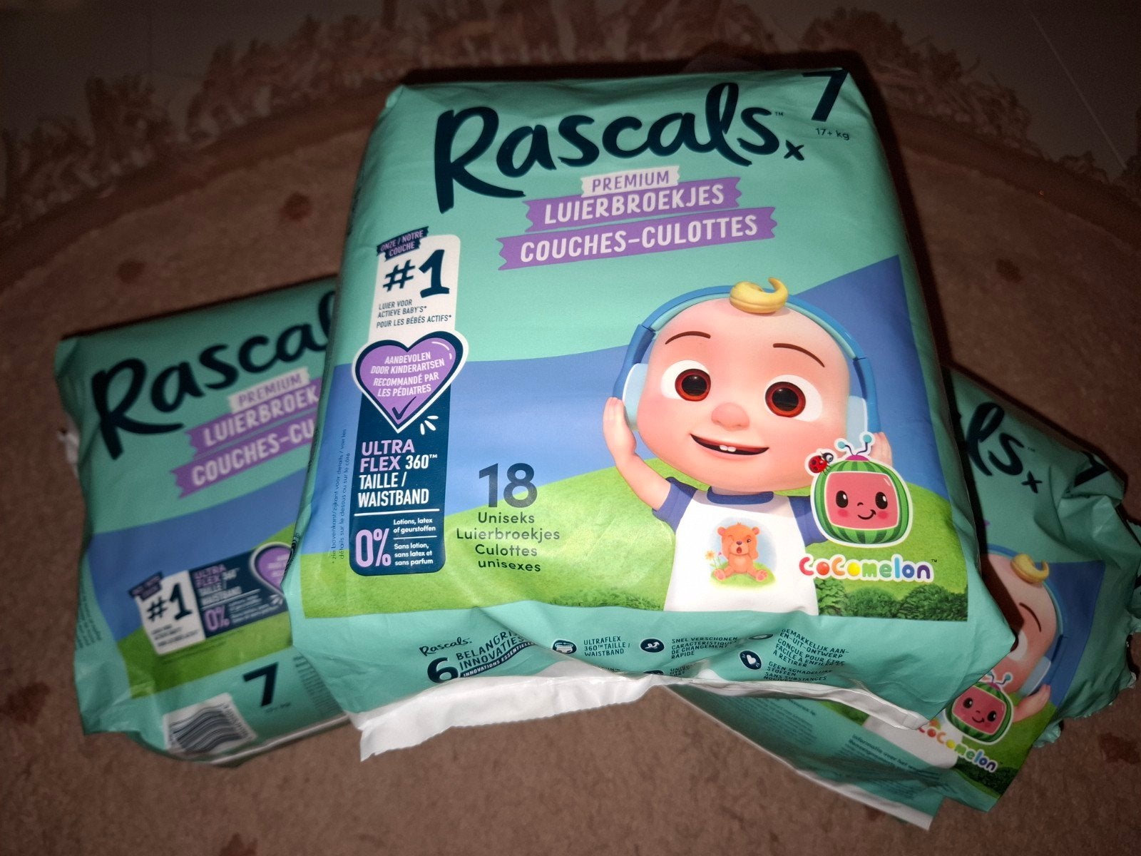Rascal luierbroekjes maat 7 (17 kg) 3 dichte pakken, Ophalen, Nieuw
