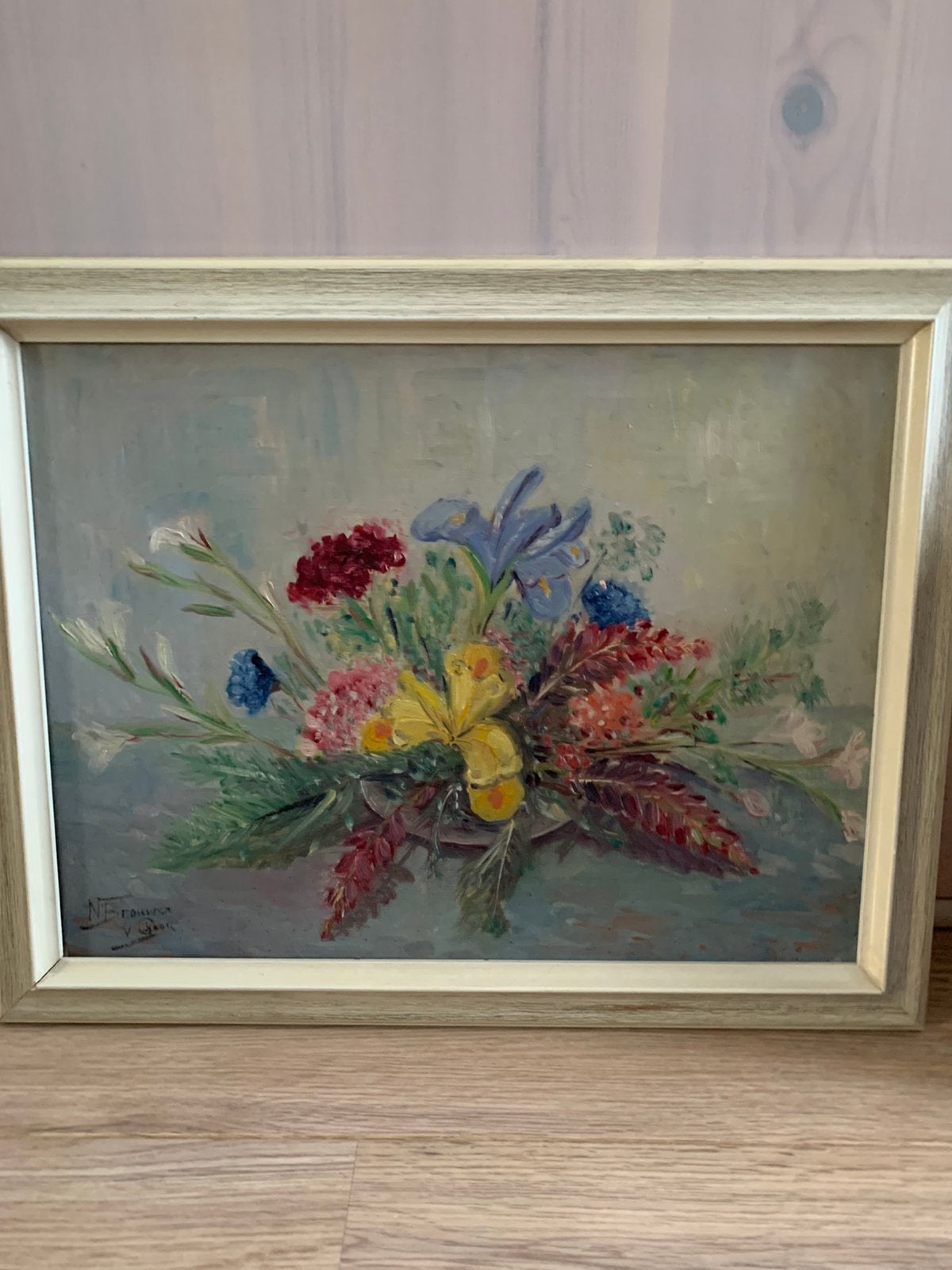Schilderij met bloemem, Klassiek, Ingelijst, Ophalen, Bloemen