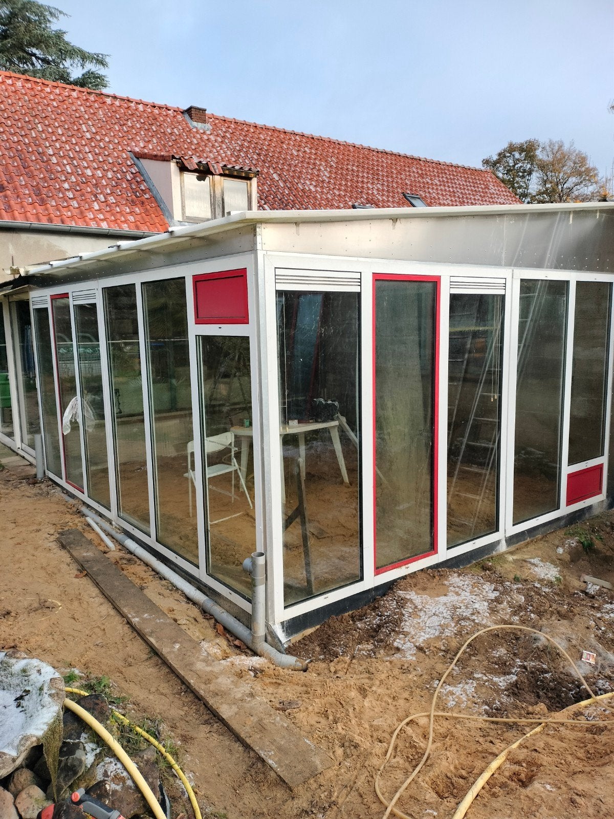 4 aluminium kozijnen en ramen dubbel glas., Ophalen, Gebruikt, Aluminium, 150 tot 225 cm