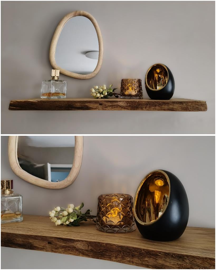 Zwevende massief eiken wandplank zwevend schap 57cm #164B, Houtatelier M.Y., Info@myhoutatelier.nl, Nieuw, Ophalen of Verzenden