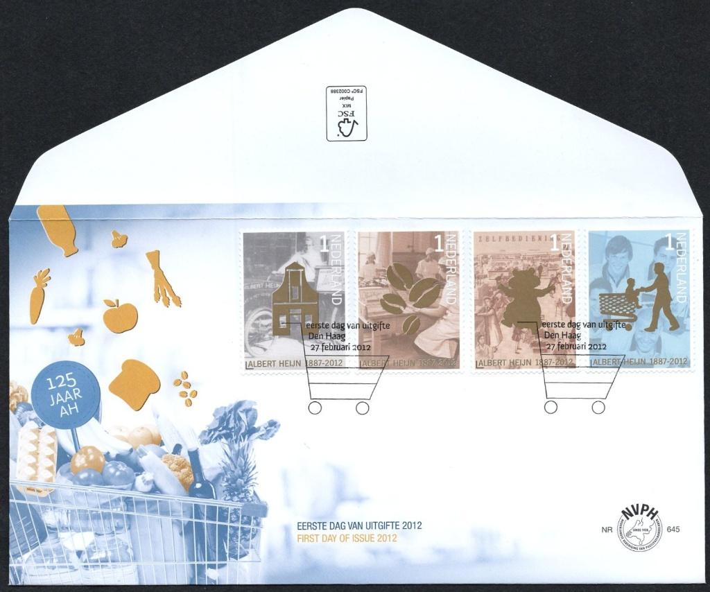 E645 - 125 jaar Albert Heijn, Postzegels en Munten, Postzegels | Eerstedagenveloppen, Verzenden, Onbeschreven, Nederland
