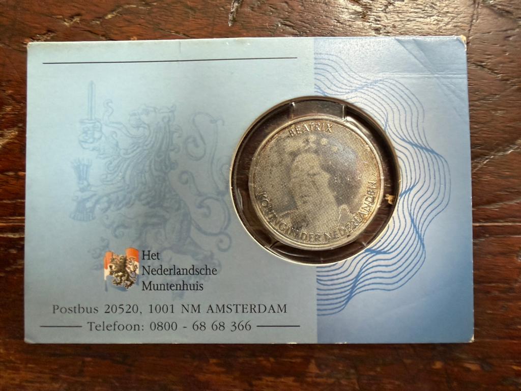 Nederland Jubileum 10 euro 2005 zilver Coincard, Postzegels en Munten, Munten | Nederland, Ophalen of Verzenden, Koningin Beatrix