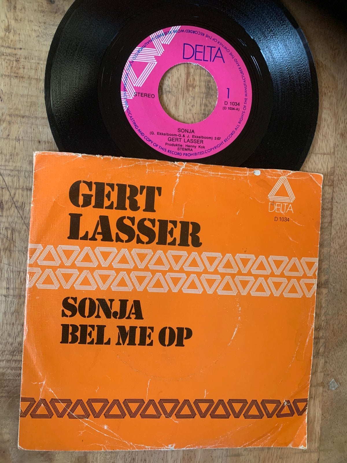 Piraten Schlager Gert Lasser Delta single Sonja Bel me op, Ophalen of Verzenden, Gebruikt, Overige formaten, Levenslied of Smartlap