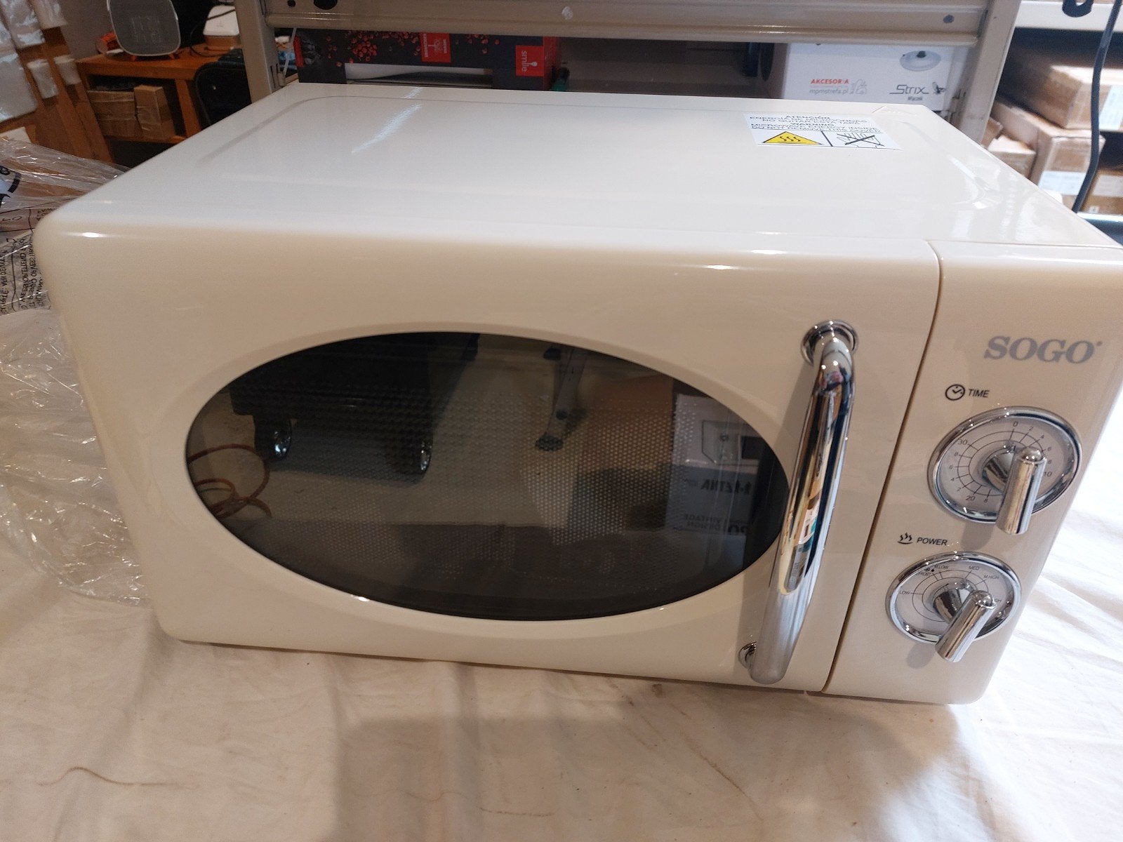 Magnetron vrijstaand Sogo SS-890 Retro model Beige nieuw, ., Nieuw, Ophalen of Verzenden, Magnetron