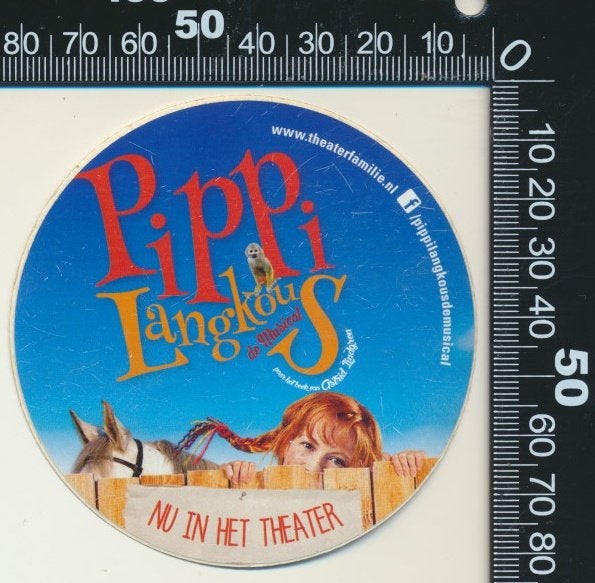 Sticker: Pippi Langkous - De Musical, Ophalen of Verzenden, Zo goed als nieuw, Film, Tv of Omroep