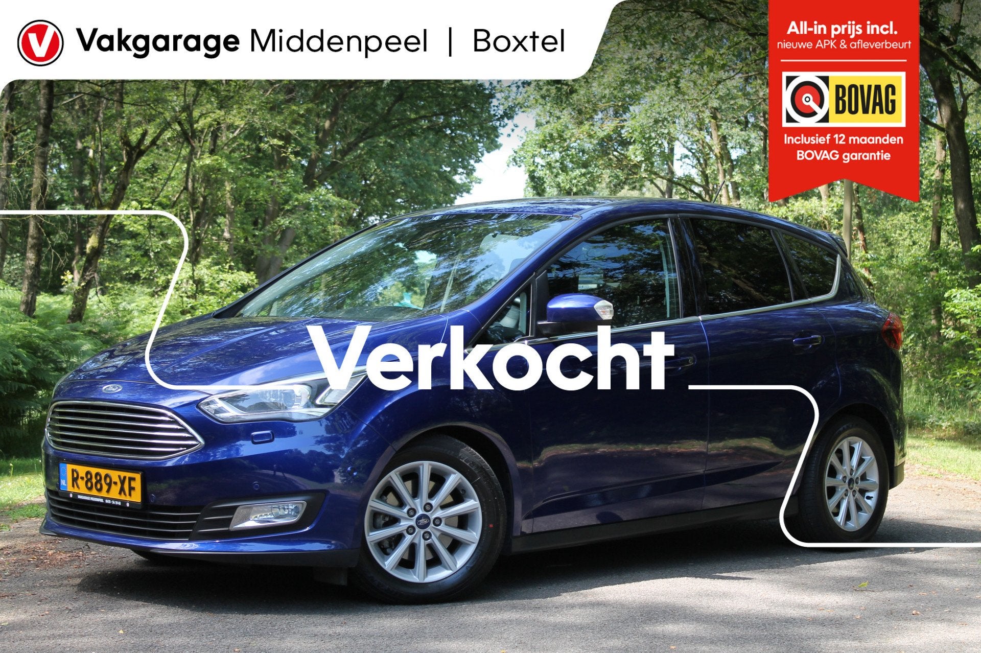 Ford C-MAX 1.5 Titanium | Carplay | Camera | LED | CC, 12 maanden, 4 cilinders, Blauw, Bedrijf