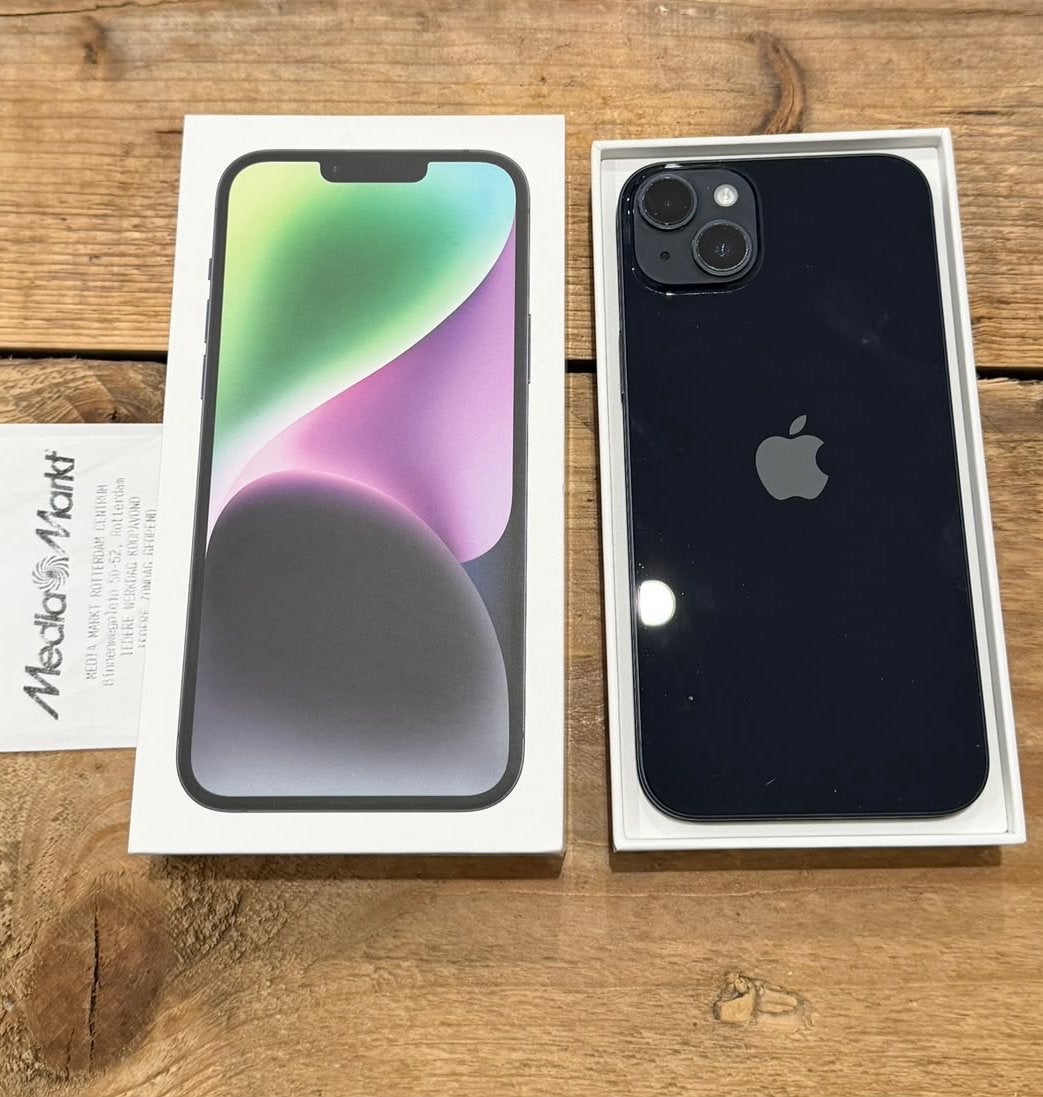 iPhone 14 Plus 128GB Midnight, Telecommunicatie, 128 GB, IPhone 14 Plus, Zwart, Nieuw