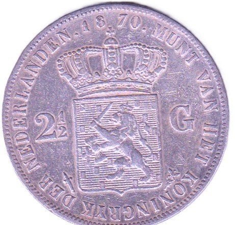WILLEM III RIJKSDAALDERS 1870 - 1871, Ophalen of Verzenden, Koning Willem III, 2½ gulden
