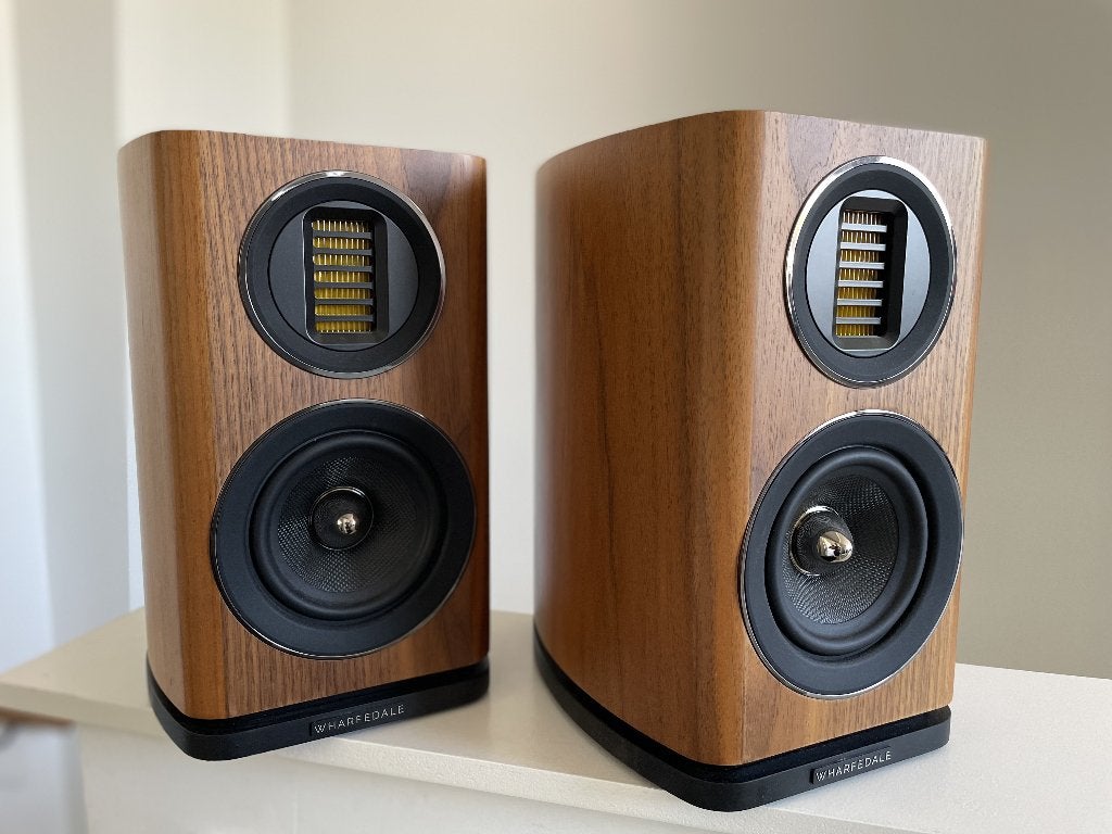 Wharfedale EVO 4.1 Walnoot boekenplank luidsprekers, Basreflex, Wharfedale, Ophalen of Verzenden, Zo goed als nieuw