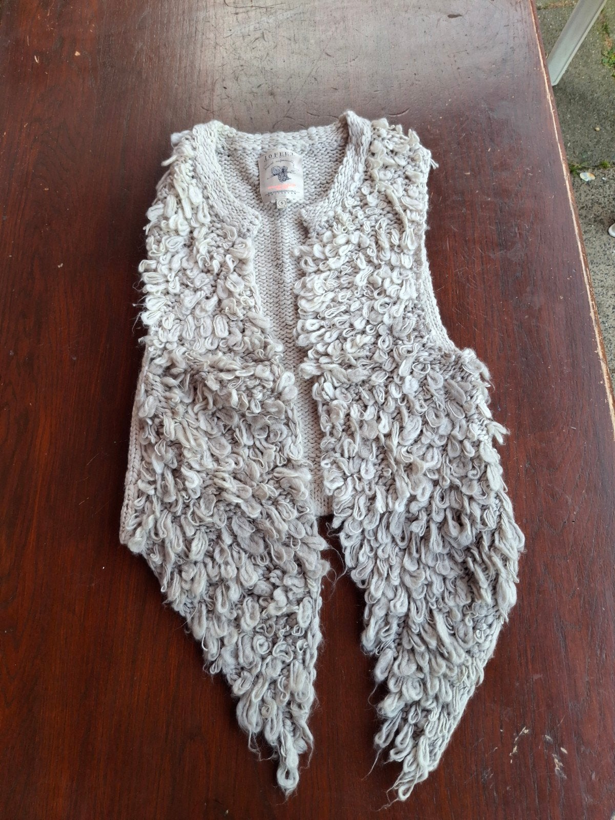10 FEET wollen vest - handgemaakt Ecuador, grijs & uniek S, Kleding | Dames, 10 FEET, Ophalen of Verzenden, Maat 36 (S), Grijs