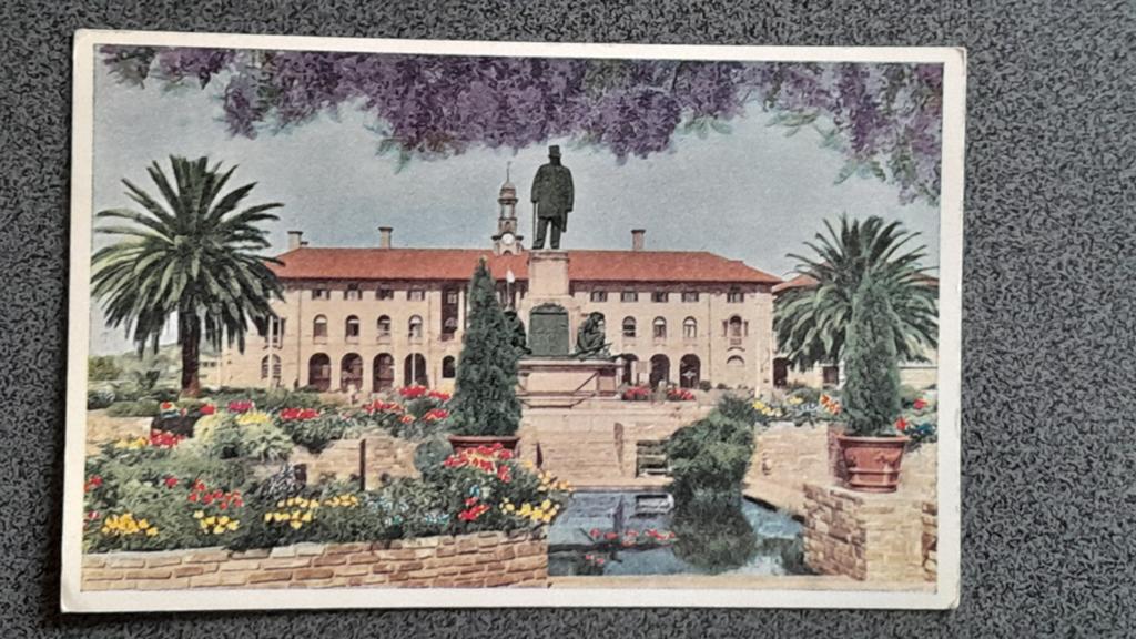 ansichtkaart Zuid Afrika-Pretoria  jr.50    Kruger/Station, Ophalen of Verzenden, 1940 tot 1960, Ongelopen, Buiten Europa