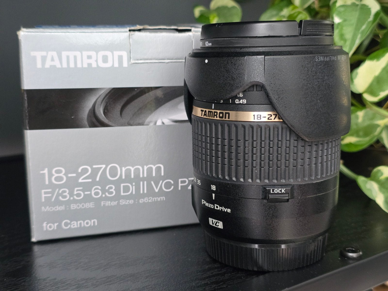 Tamron 18-270mm F/3.5-6.3 Di II VC PZD Canon + UV-filter, Beeldstabilisatie, Ophalen of Verzenden, Zo goed als nieuw, Canon EF