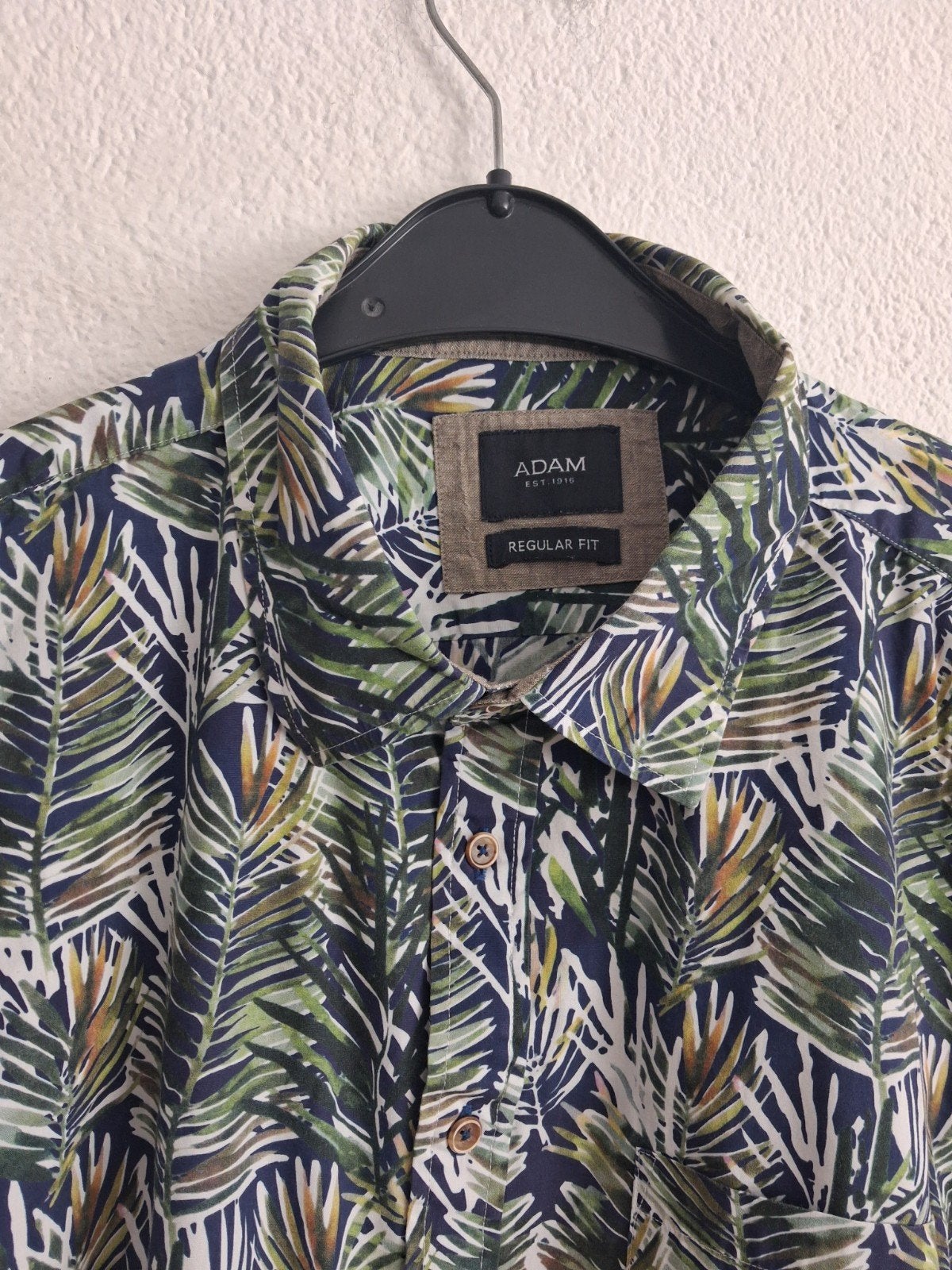 Adam Regular Fit Herenoverhemd met Bladprint - Maat 3XL, Kleding | Heren, Overhemden, Adam, Ophalen of Verzenden, Zo goed als nieuw