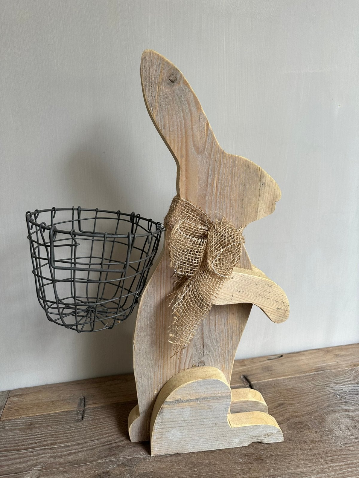 Steigerhouten haas met draadmand, Ophalen, Zo goed als nieuw, Hout