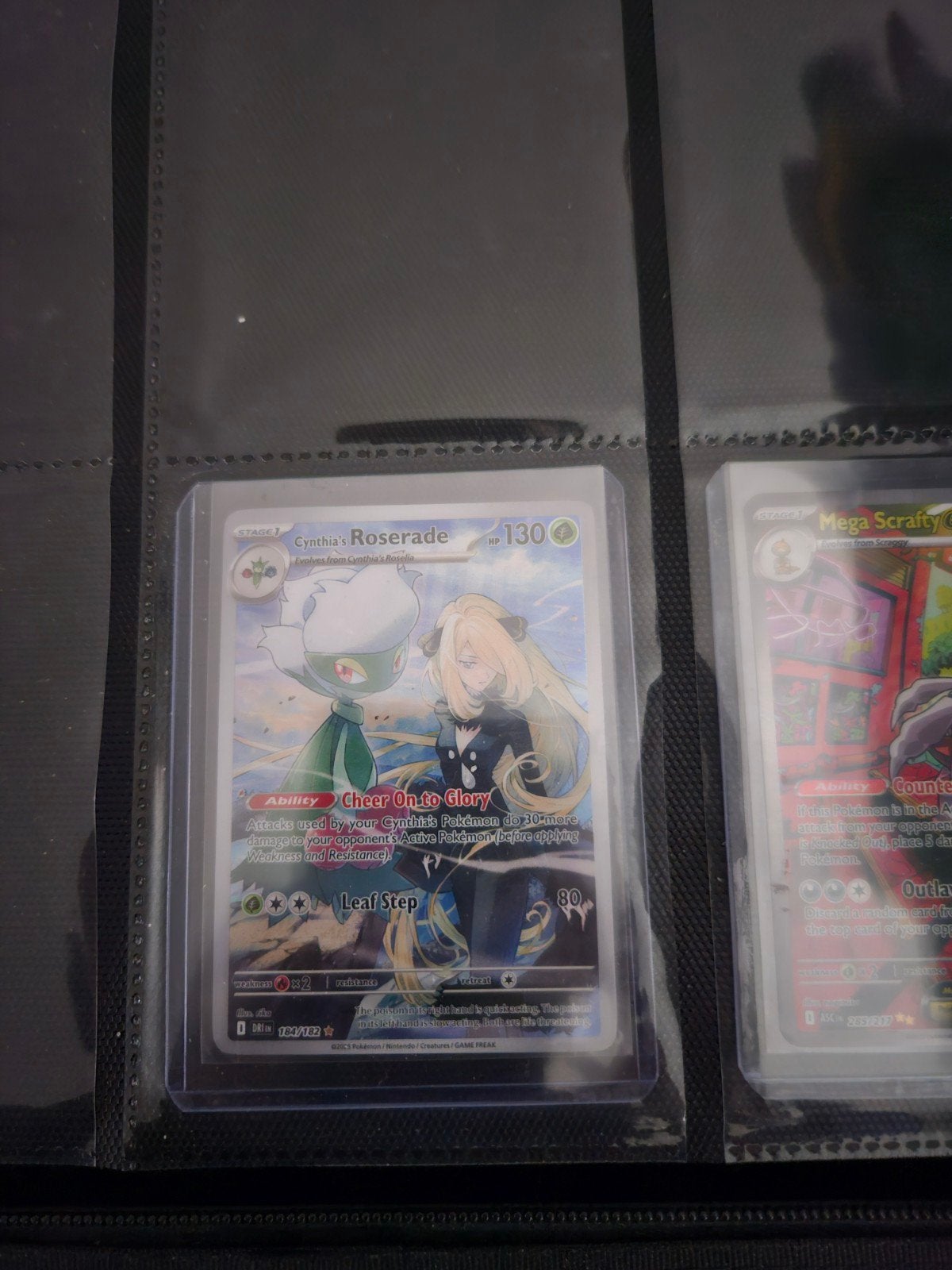 Pokemon Cyntia's Roserade 184/182 Destined Rivals, Ophalen of Verzenden, Zo goed als nieuw, Losse kaart, Foil