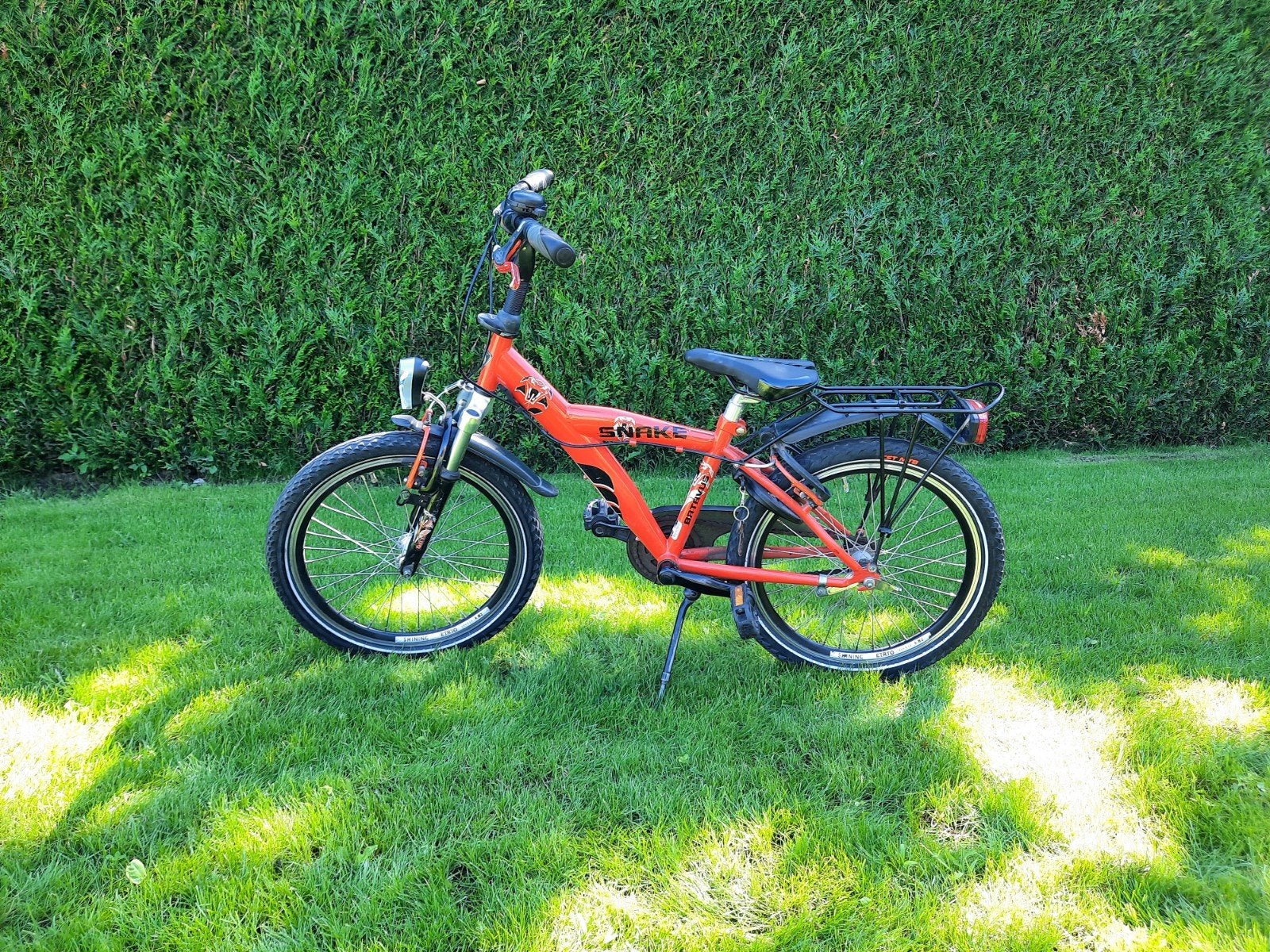 Kinderfiets Batavus Snake 20 inch - Oranje, Ophalen, 20 inch of meer, Gebruikt, Velgrem