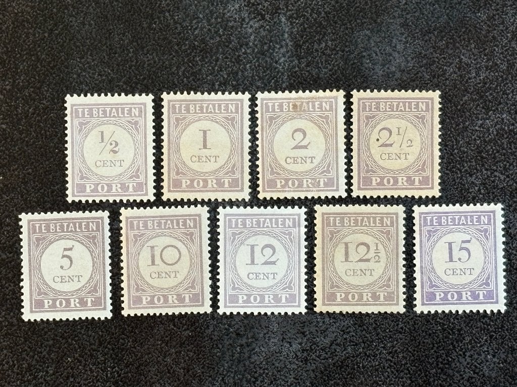 1913-39 SUR P17-25, Port cijfer+waarde lila, Ongebruikt, Ophalen of Verzenden