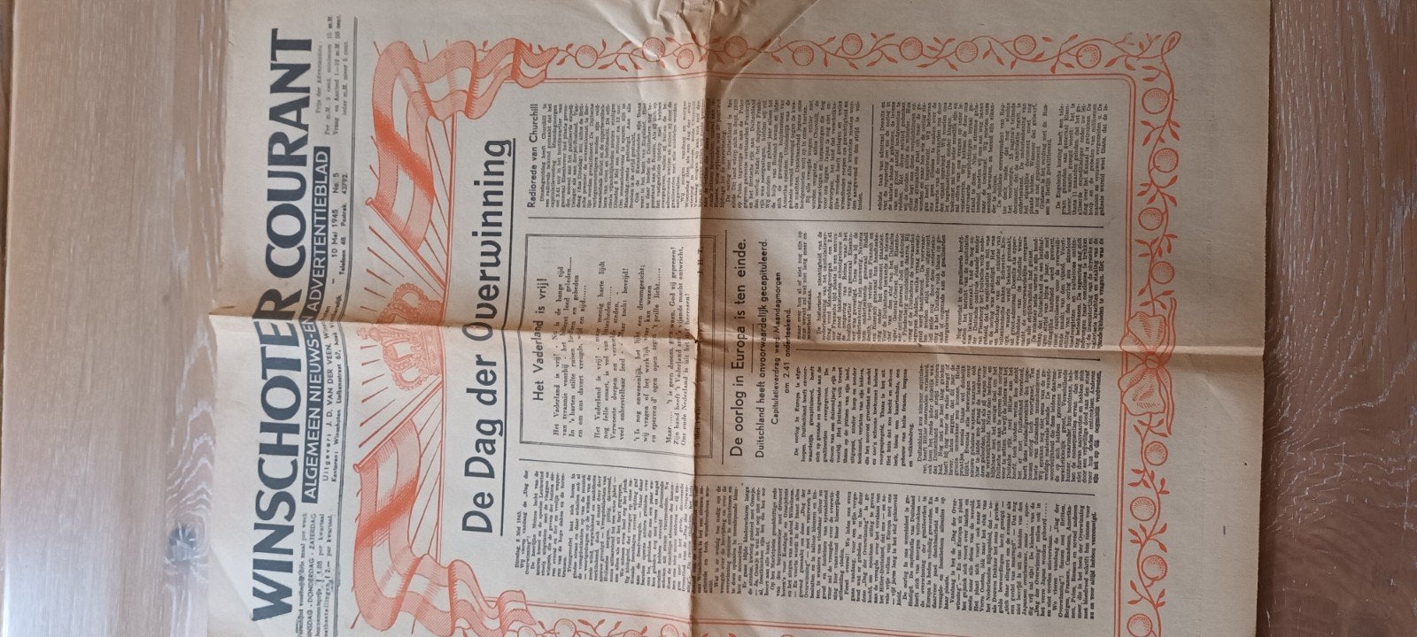 Bevrijdingskrant 10mei 1945, Boeken, Tijdschriften en Kranten, Verzenden, Zo goed als nieuw, Krant