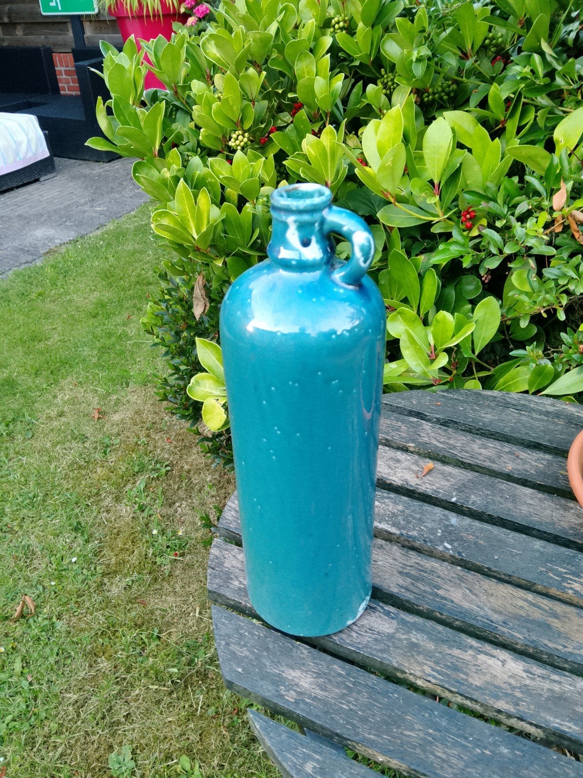 Vintage BRYNXZ Keramische Fles/Vaas - Turquoise, Ophalen of Verzenden