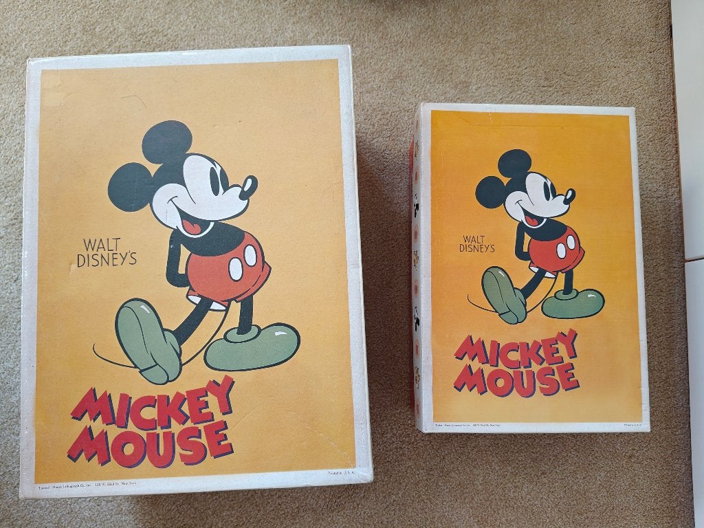 Vintage Mickey mouse dozen 2 stuks  Walt Disney, Ophalen of Verzenden, Mickey Mouse, Gebruikt, Overige typen