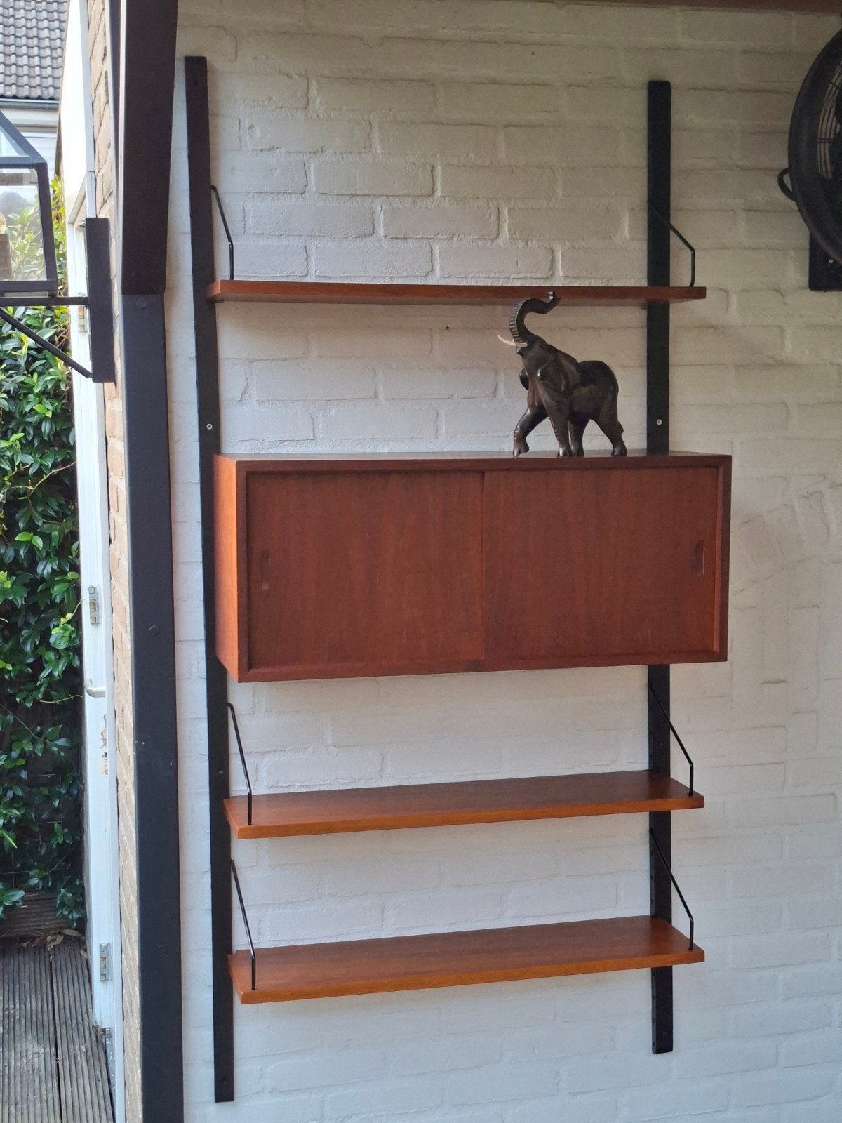 Vintage retro kast wandsysteem Poul Cadovius Deens Design., Huis en Inrichting, Kasten | Wandmeubels, Ophalen, Teakhout, Minder dan 150 cm