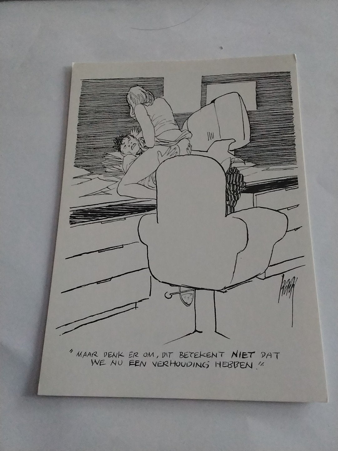 Peter van Straaten Boomerang Ansichtkaart - Kantoorhumor, Ophalen of Verzenden, 1980 tot heden, Ongelopen, Overige thema's