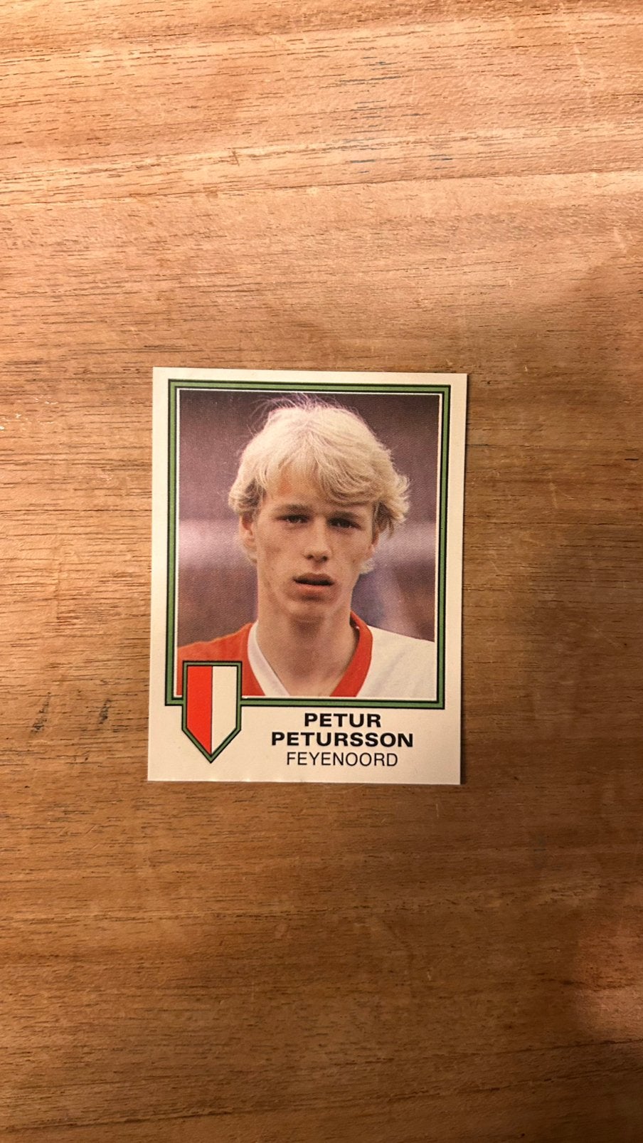 Panini Voetbal 81 plaatje Petur Petursson Feyenoord, Verzenden, Zo goed als nieuw, Sticker