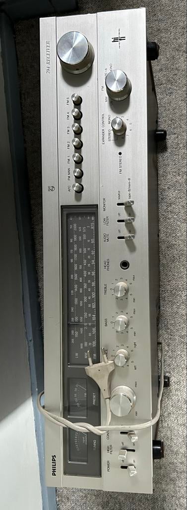 Vintage Philips 794 Receiver - Klassieke Stereo Versterker, Audio, Tv en Foto, Versterkers en Receivers, Gebruikt, Ophalen, Overige merken