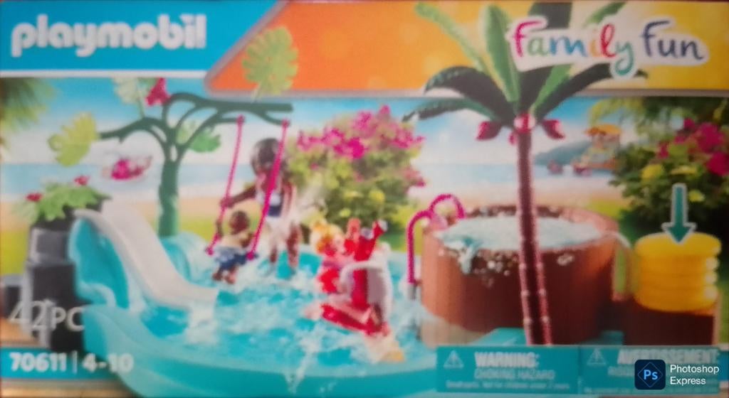 Family Fun Kinderzwembad Met Whirlpool 70611, Kinderen en Baby's, Speelgoed | Playmobil, Ophalen of Verzenden, Zo goed als nieuw