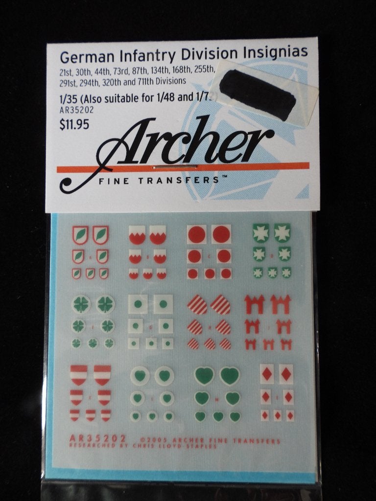 Archer AR35202 Duitse divisie-insignes deel 2 1:35, Overige merken, 1:32 tot 1:50, Overige typen, Nieuw