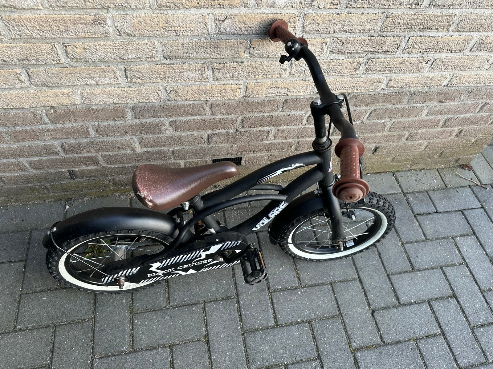 Volare Black Cruiser kinderfiets - 14 inch, Ophalen, Gebruikt, Terugtraprem, Minder dan 16 inch
