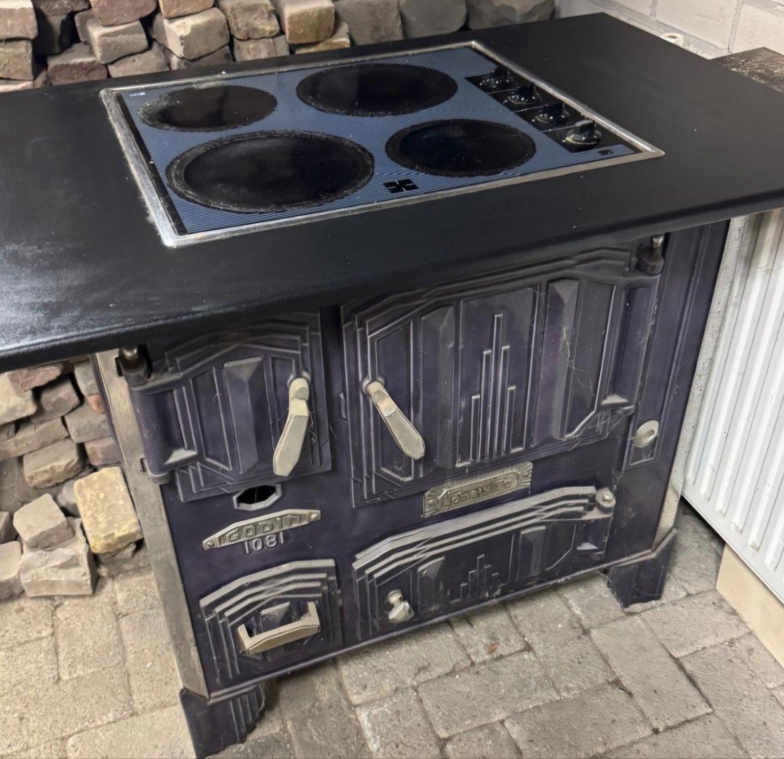 Antieke Godin 1081 Pot-au-feu kachel/fornuis  T.E.A.B! - omg, Witgoed en Apparatuur, Fornuizen, Ophalen, Gebruikt, Minder dan 85 cm