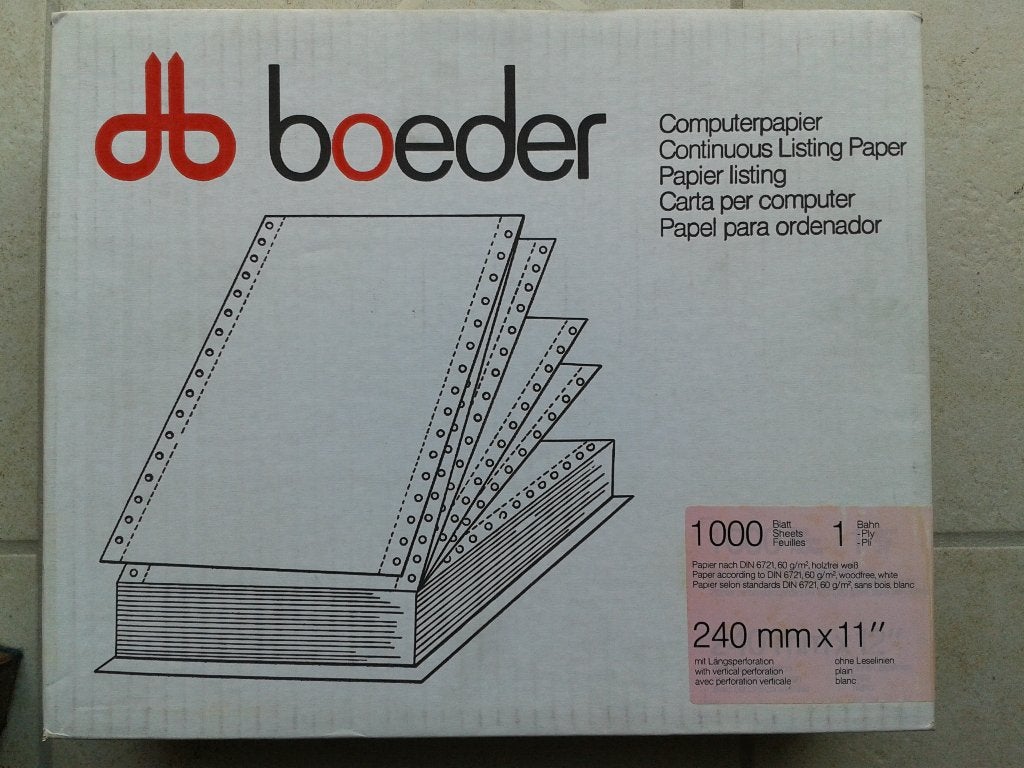 computerpapier kettingpapier 1000 vel per doos, Ophalen of Verzenden, Nieuw, Overige typen, Boeder