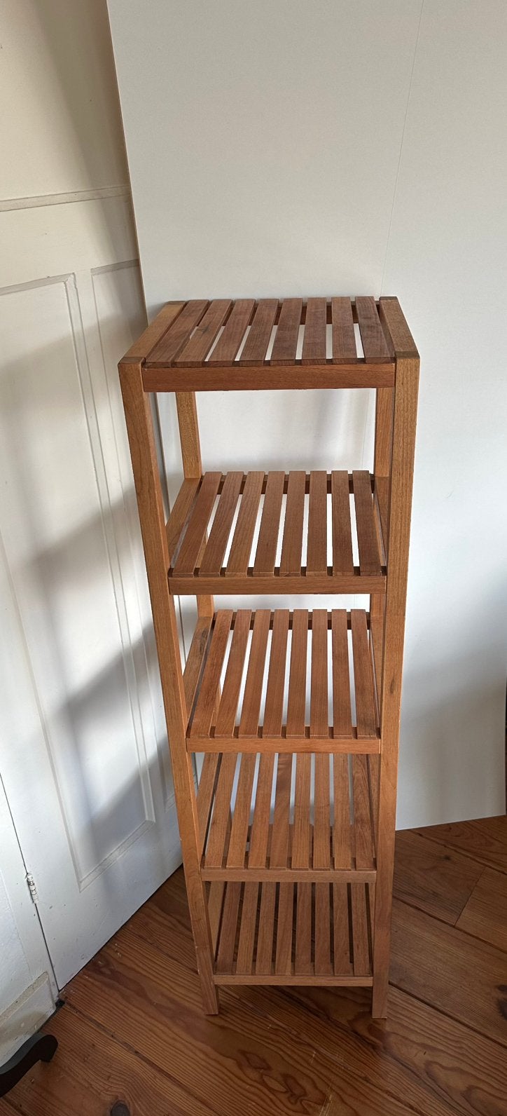 Ikea Molger badkamerrek, houten rek, 132,5x37x37cm, Huis en Inrichting, Ophalen, (Half)hoge kast, Minder dan 50 cm, 100 tot 150 cm