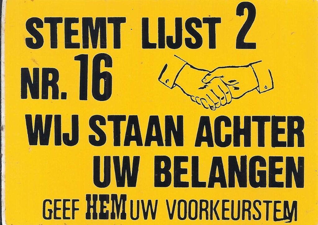 So219 sticker stem lijst 2 nr16, Ophalen of Verzenden, Zo goed als nieuw, Bedrijf of Vereniging