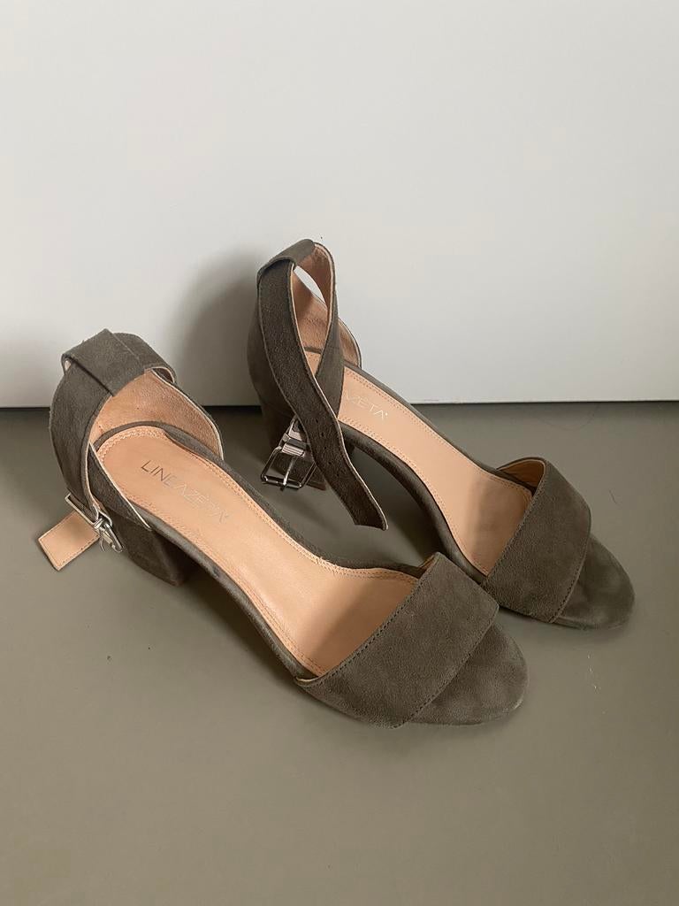 Linea Zèta  sandalen met hak, Ophalen of Verzenden, Zo goed als nieuw, Groen, Sandalen of Muiltjes