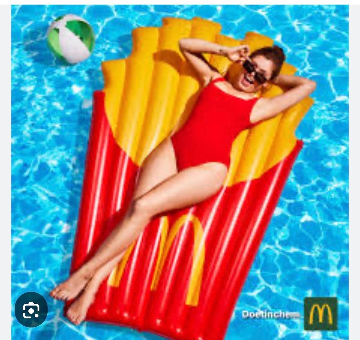 McDonald's Frietbakje Opblaasbaar Luchtbed - Nieuw!, Caravans en Kamperen, Ophalen of Verzenden, Nieuw, 1-persoons