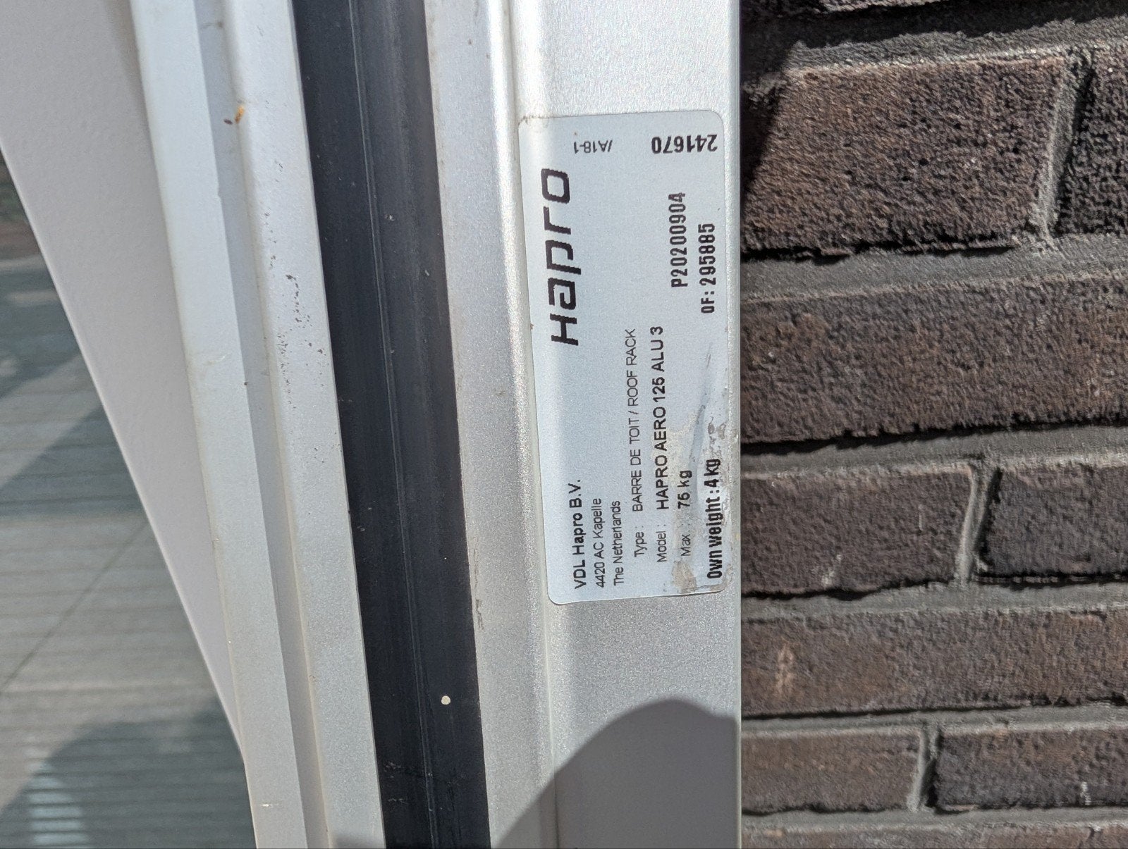 Hapro Aero 126 Alu 3 dakdragers, Auto diversen, Ophalen, Gebruikt