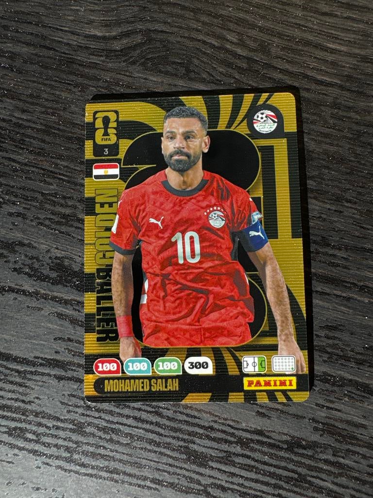 Mohamed Salah Panini FIFA 365 Golden Baller 3 World cup, Ophalen of Verzenden, Zo goed als nieuw, Overige sporten, Spelerskaart