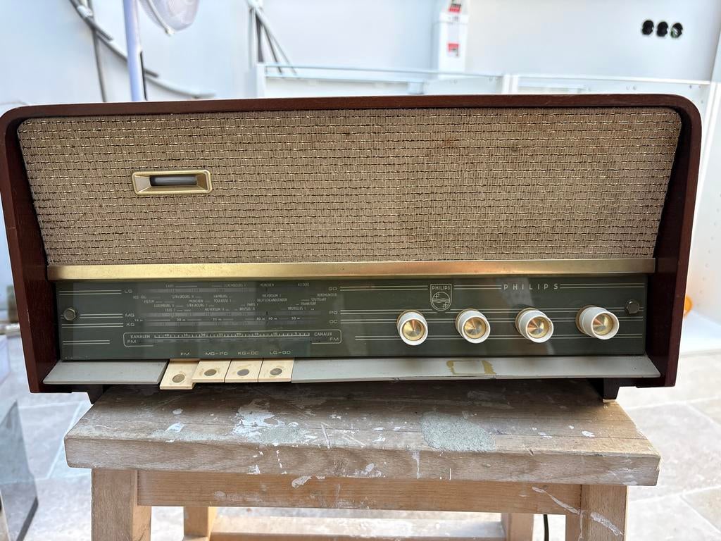 Ouderwetse Philips buizenradio - Functioneert prima, Ophalen, Gebruikt, Radio