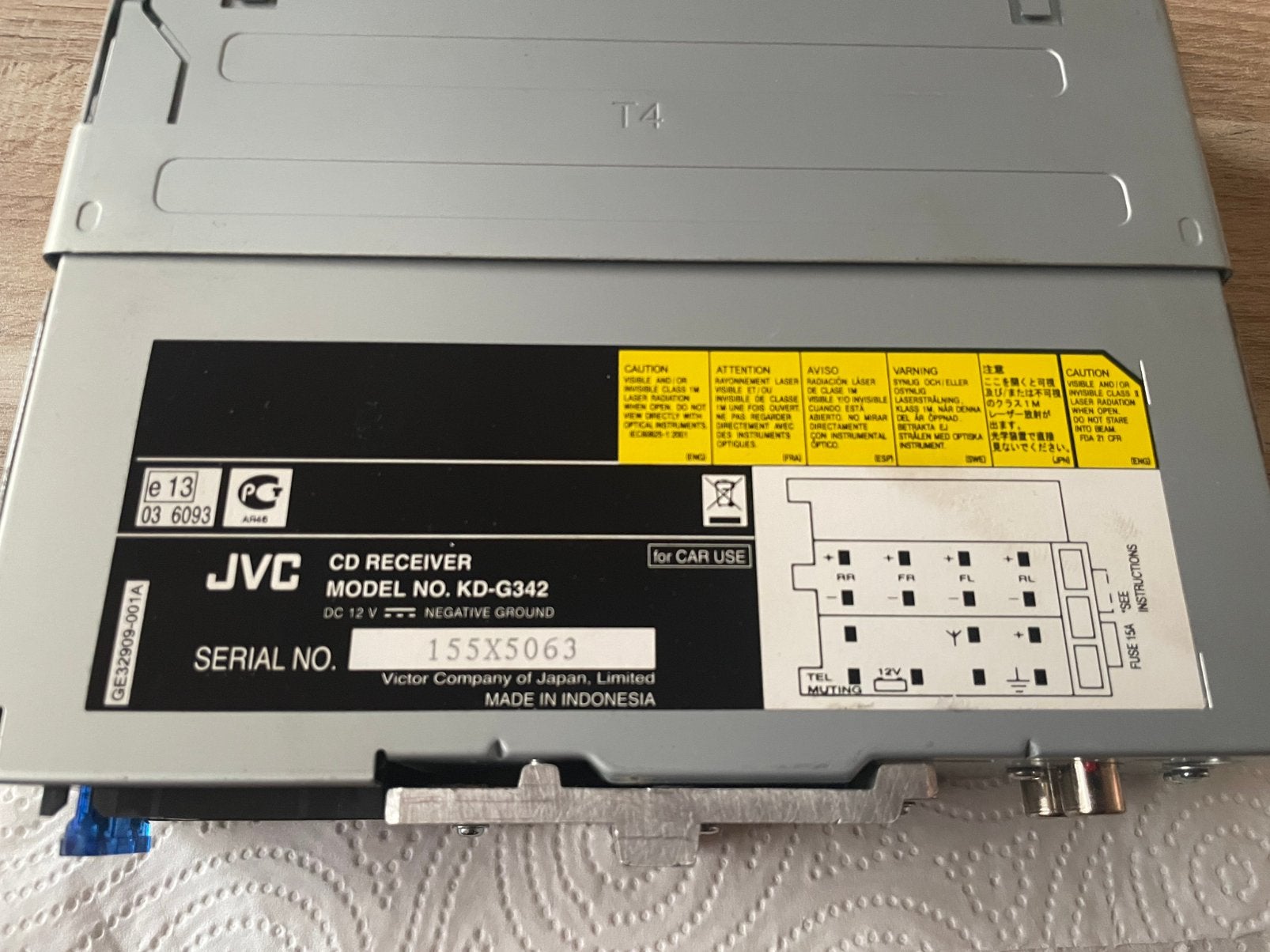 JVC KD-G342 autoradio, Ophalen of Verzenden, Gebruikt